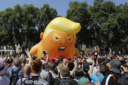 Visita de Donald Trump, presidente de Estados Unidos; Reino Unido, Londres, castillo de Windsor; primera ministra británica Theresa May; protestas