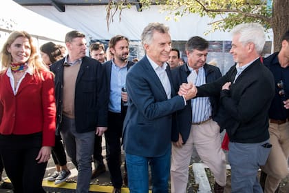 Visita de Mauricio Macri a AAPRESID, en el segundo dia de la muestra, junto a Martin Palermo
