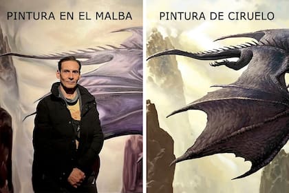 Visitando el Malba, Ciruelo se encontró con una pintura muy parecida a una suya de 2005, "Dragon Caller", y lo contó en las redes