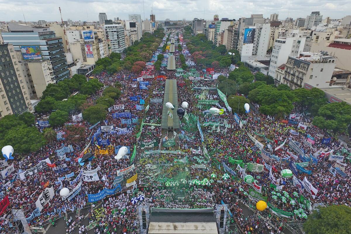 Vista aerea de la marcha