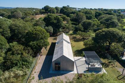 Vista aérea de la casa y su ubicación en el lote.