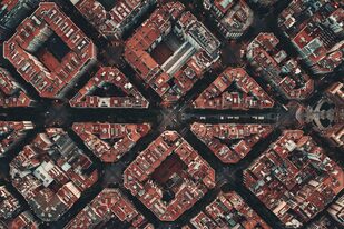 Vista aérea de la ciudad de Barcelona, en España