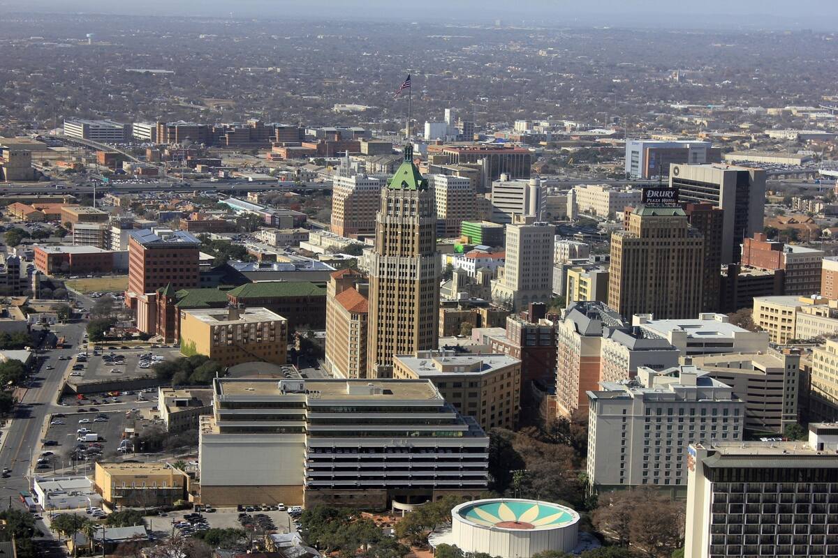 Vista aérea de la ciudad de San Antonio