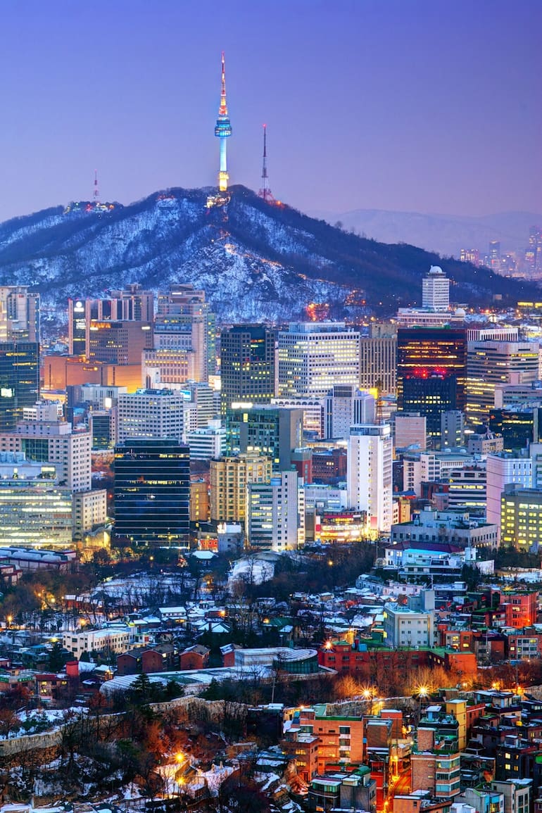 Vista aérea de la ciudad de Seúl, capital de Corea del Sur