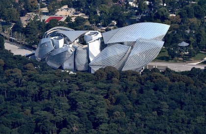 Vista aérea de la Fundación Louis Vuitton en Paris