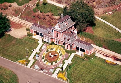 Vista aérea de la mansión de Michael Jackson, Neverland