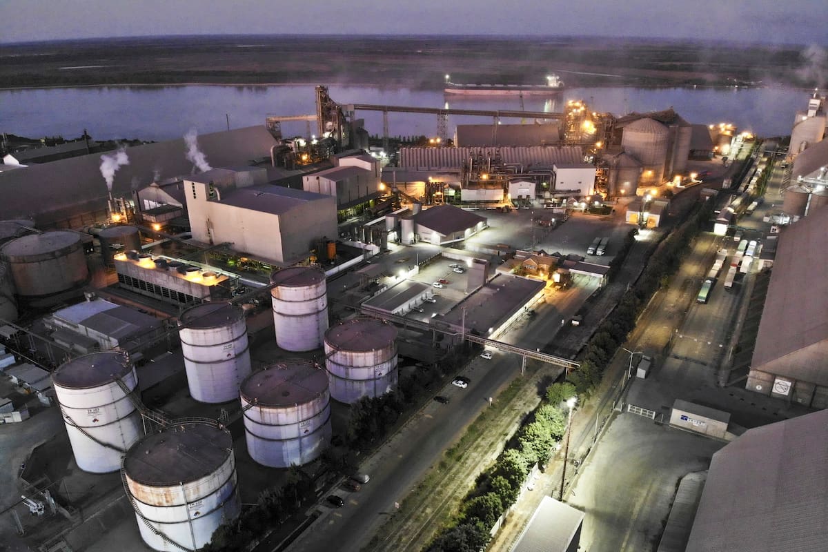 Vista aérea de la Planta de Vicentín en San Lorenzo.
