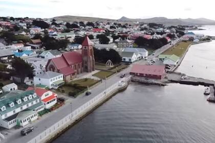 Vista aérea de Puerto Argentino