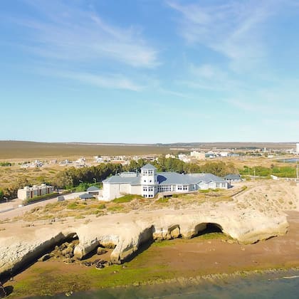 Vista aérea del Ecocentro de Puerto Madryn, donde Elizabeth se animó a instalar su café