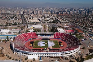 Vista aérea del Estadio Nacional de Santiago, sede de la ceremonia de inauguración de los Juegos Panamericanos 2023
