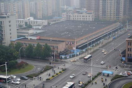 Vista aérea del mercado de Wuhan, donde se habría originado el coronavirus