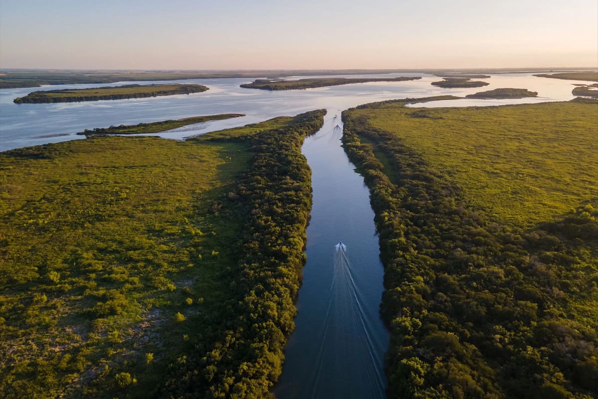 Vista aérea del río Uruguay