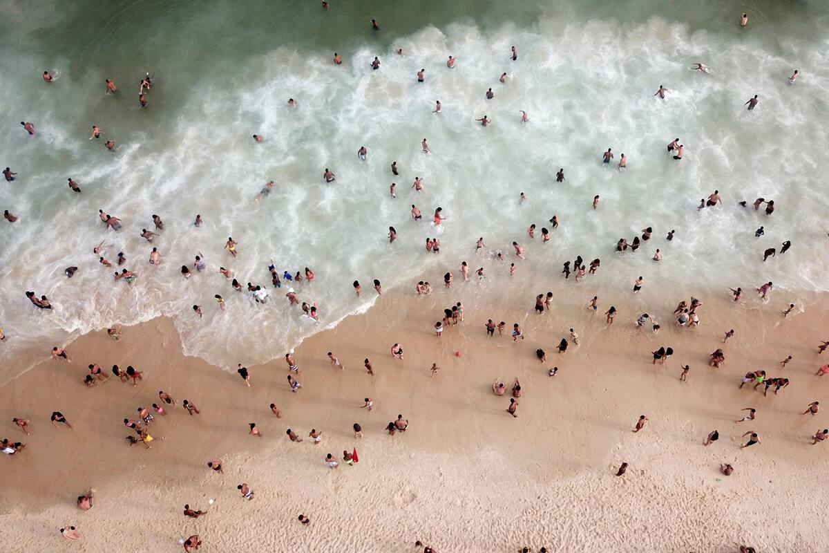 Vista aérea en Ipanema, en Río de Janeiro, el 6 de septiembre de 2020.