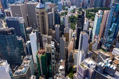 Vista área de la ciudad de Hong-Kong