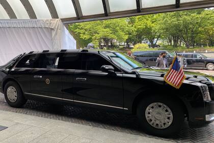 Vista de La Bestia, el coche antibombas de Biden