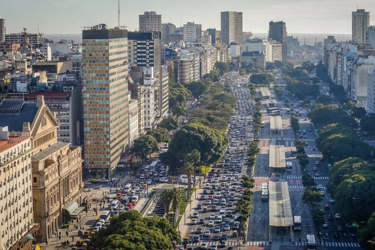 Vista de la ciudad de Buenos Aires desde el Obelisco porteño
