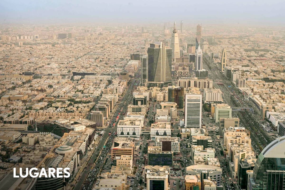 La vista aérea de la ciudad más grande de Arabia.