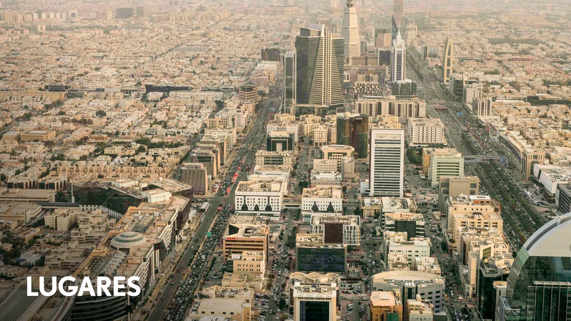 La vista aérea de la ciudad más grande de Arabia.