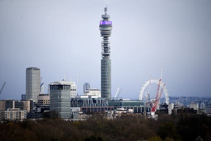 Vista de la Torre BT Tower desde Primrose Hill, en Londres