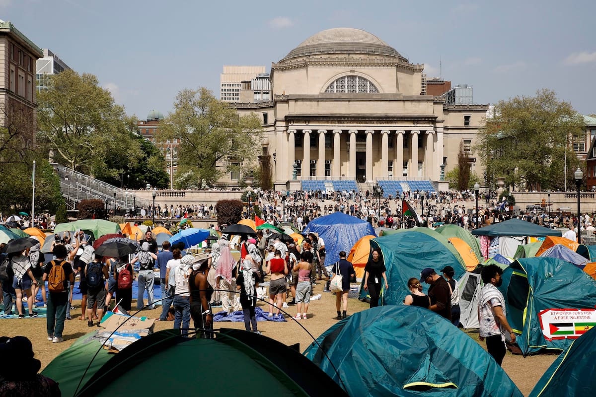 Vista de las protestas en la Universidad de Columbia en la ciudad de Nueva York, el 29 de abril del 2024