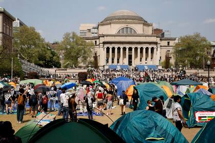 Vista de las protestas en la Universidad de Columbia en la ciudad de Nueva York, el 29 de abril del 2024