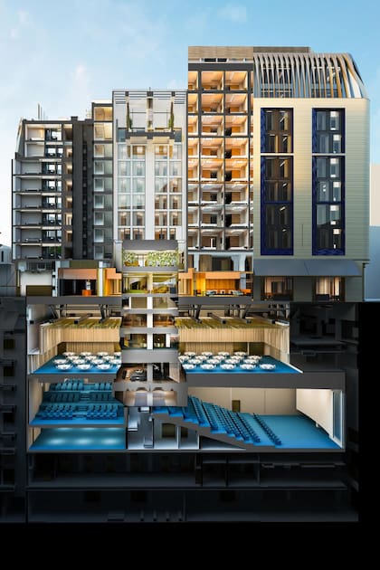 Vista de los niveles subterráneos del nuevo hotel de The Londoner.
