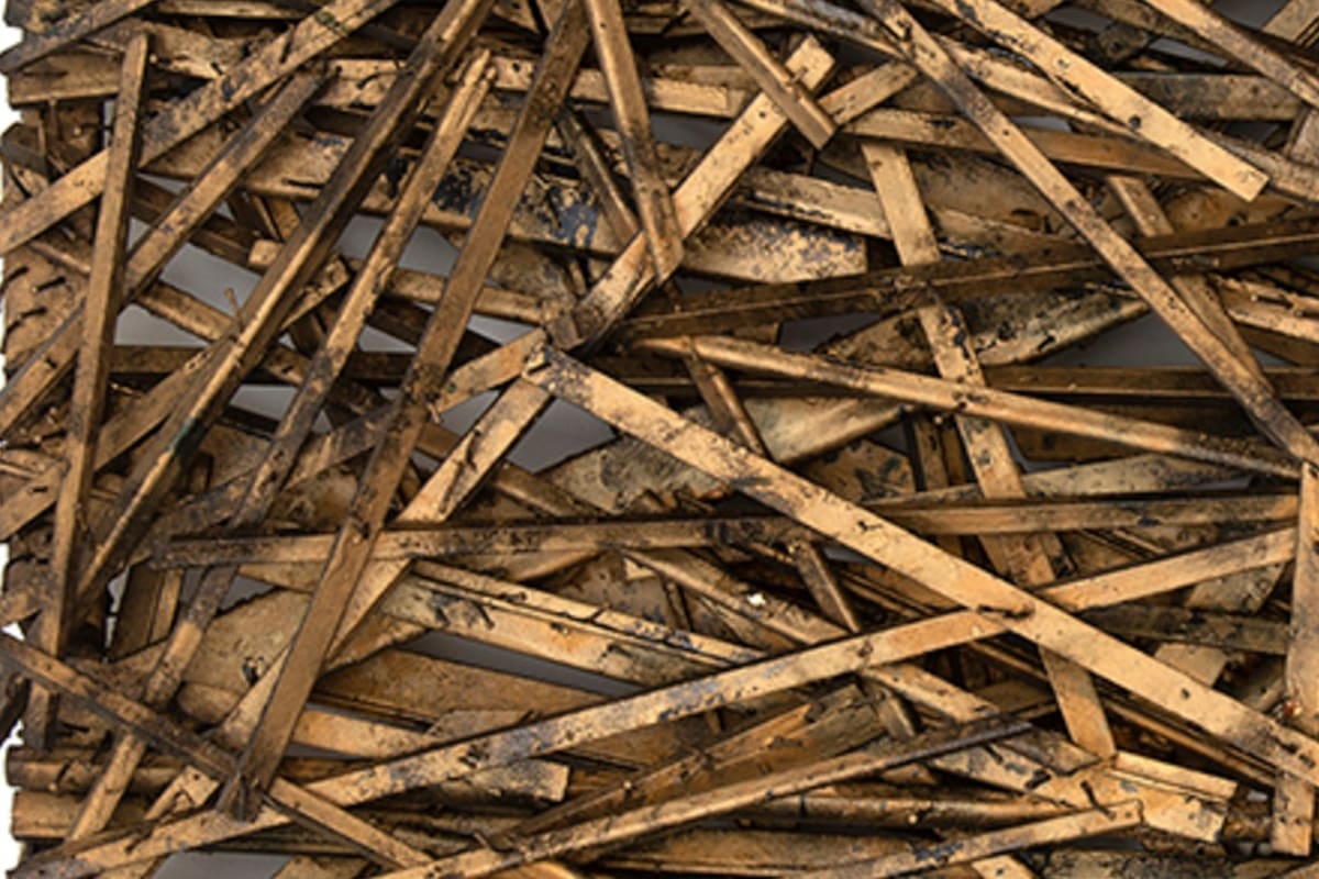 Escultura en metal de extractor, enrejado y madera, Sin título, 1972 (detalle)