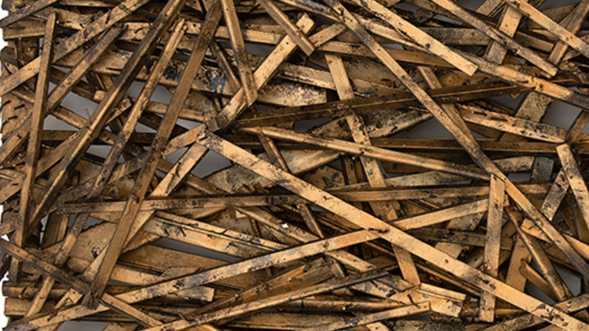 Escultura en metal de extractor, enrejado y madera, Sin título, 1972 (detalle)