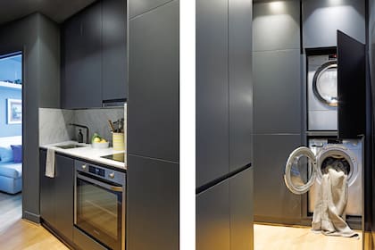 Horno y anafe (Samsung). Spots (Concepto & Luz). Bacha (Johnson Acero). Grifería (Ikea).