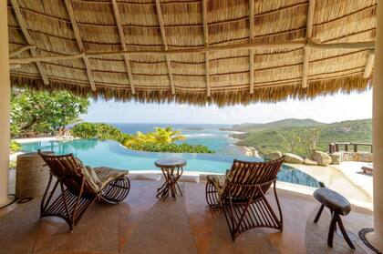 Vista de una de las villas de la exclusiva isla Mustique