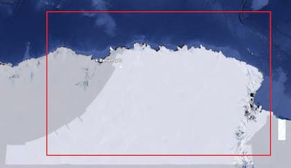 Vista del abanico cubierto de hielo desde Google Maps