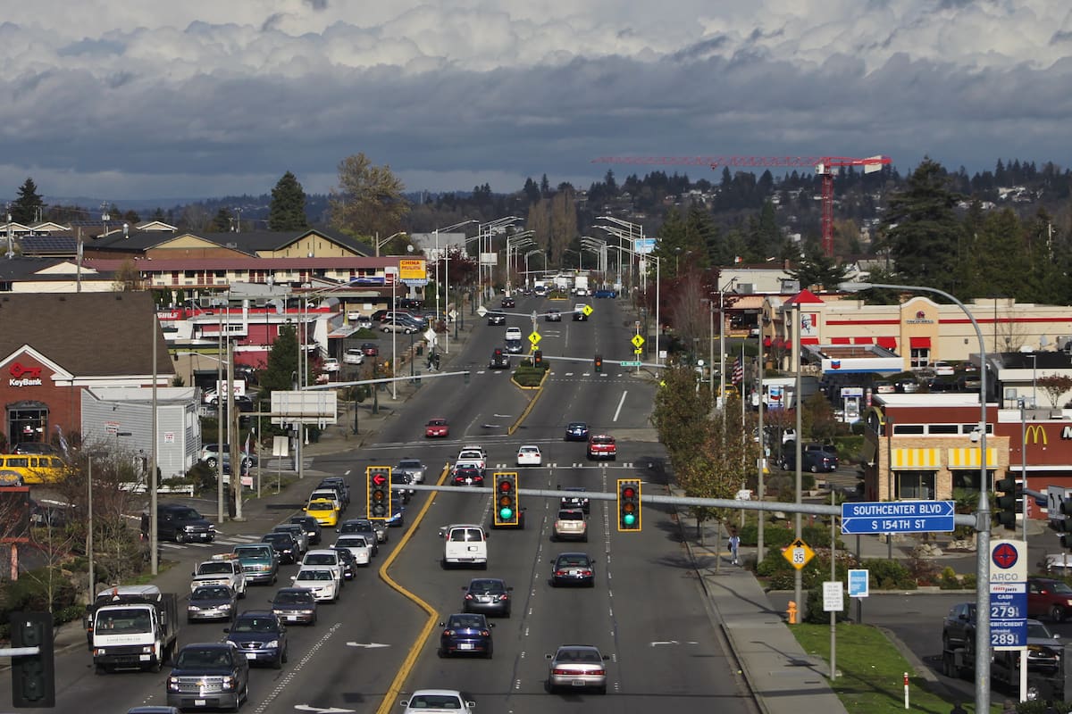Vista del International Boulevard en Tukwila, Washington.