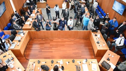 Vista del tribunal donde se lleva a cabo el juicio a la banda de Los Monos
