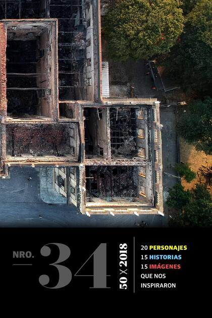 Vista desde el Drone del preciado Museo Nacional de Río de Janeiro, uno de los más antiguos de Brasil, luego de su incendio