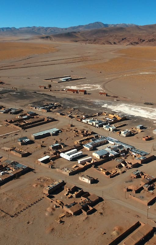 Vista desde el drone del pueblo de Olacapato