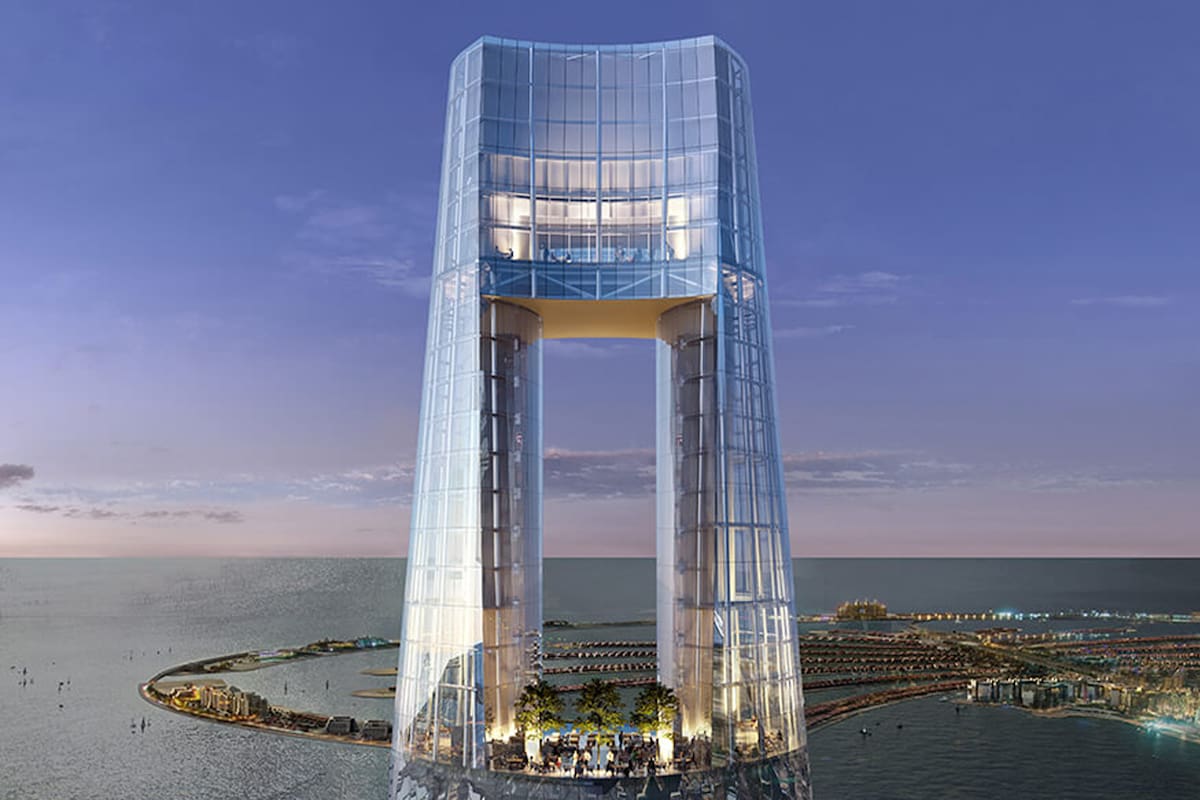 Vista exterior del hotel Ciel, el rascacielos de 82 pisos que se inaugurará en Dubái en 2025