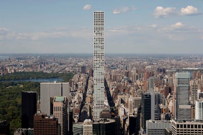 Vista norte de 432 Park Avenue y Central Park en Nueva York