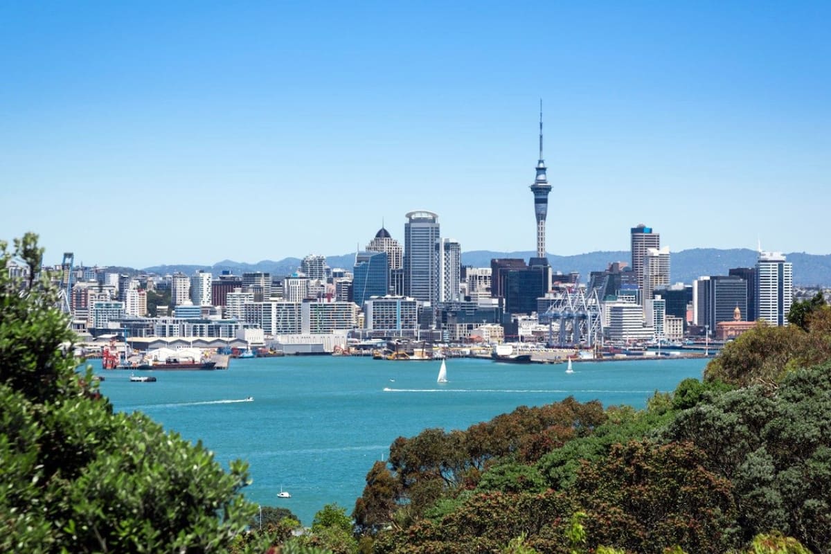 Vista panorámica de Auckland, Nueva Zelanda.