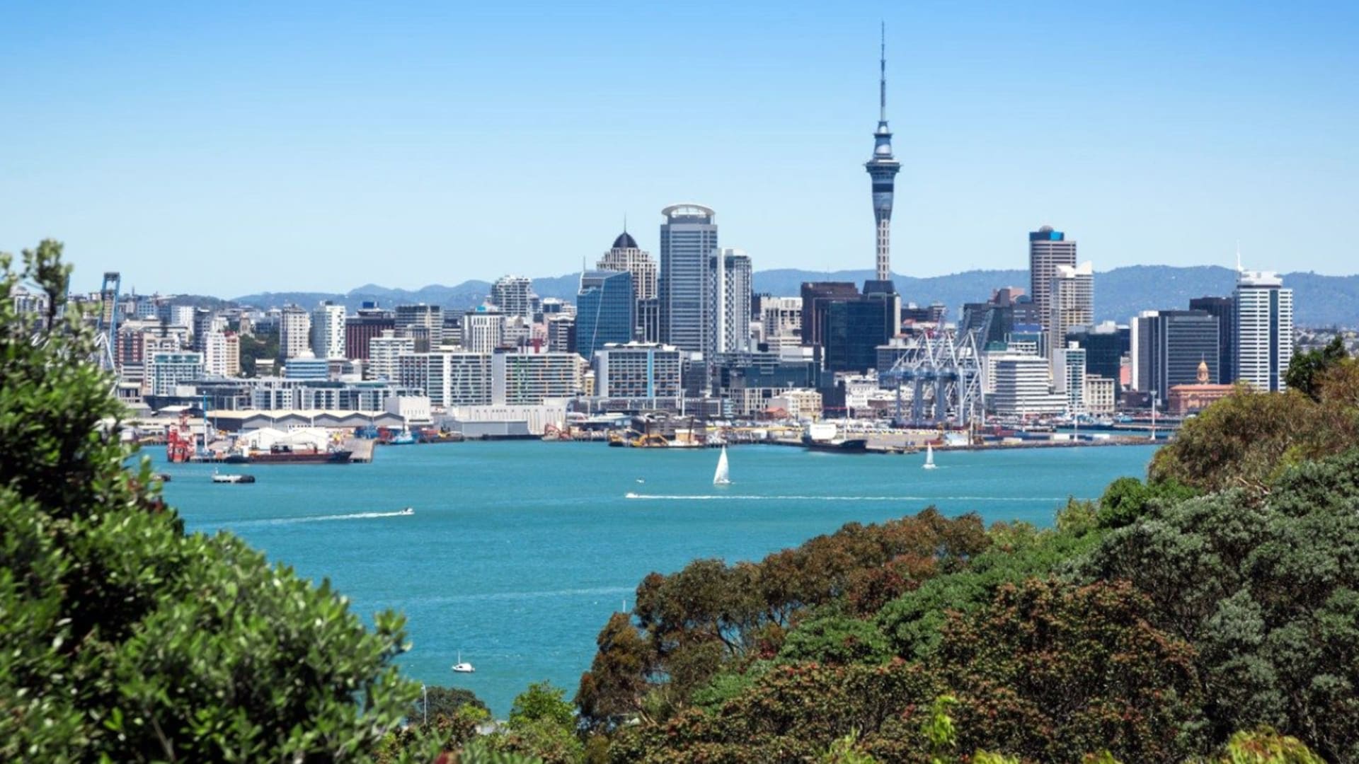 Vista panorámica de Auckland, Nueva Zelanda.