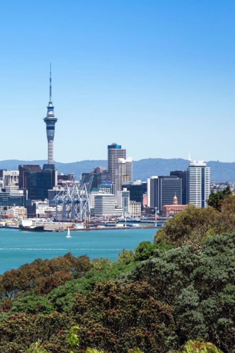 Vista panorámica de Auckland, Nueva Zelanda.