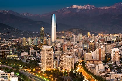 Vista panorámica de los distritos de Providencia y Las Condes, Santiago de Chile