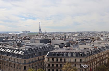 Vista panorámica de París desde la terraza de Galerías Lafayette Haussmann