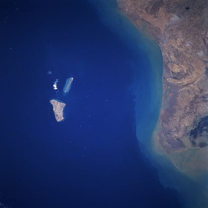Vista satelital de Kharg
