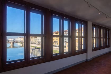 Vistas desde el corredor construido por Giorgio Vasari en el siglo XVI en Florencia. Imagen cedida por la Galería de los Uffizi