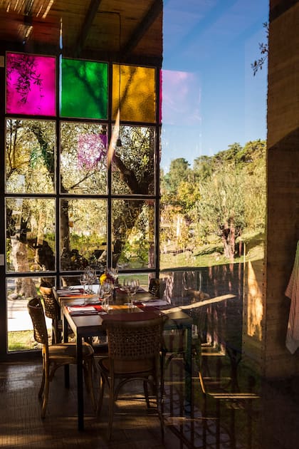 Vitrales de colores en Casa Vigil.