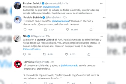 Viviana Canosa recibió apoyo en redes sociales (Captura Twitter)