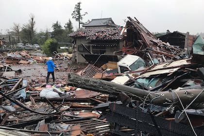 Viviendas dañadas por el tifón en Ichihara