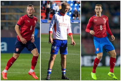 Vladimír Coufal, Jaroslav Zeleny y Vladimír Darida, todos nacidos en la inexistente Checoslovaquia