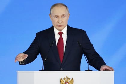 Vladimir Putin, durante su discurso en Moscú