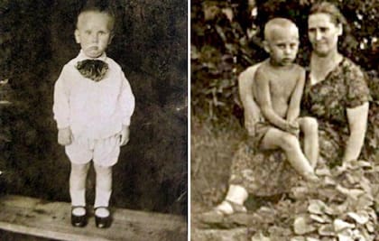 Vladimir Putin junto a su madre, Maria Ivanovna Shelomova